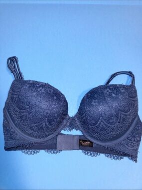 Victoria's Secret Lace Push-Up Bra in Dark Dusty Blue